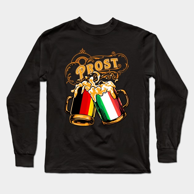 Oktoberfest Wiesn Prost Deutschland - Italy Long Sleeve T-Shirt by TonTomDesignz